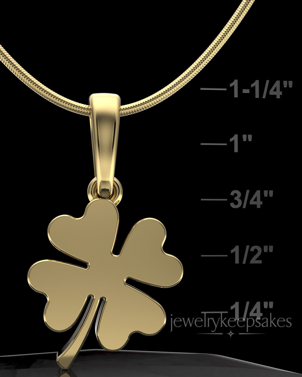 Gold Plated My Lucky Clover Permanently Sealed Waterproof Keepsake Jewelry