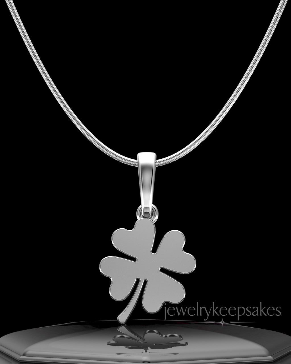 Sterling Silver My Lucky Clover Permanently Sealed Waterproof Keepsake Jewelry
