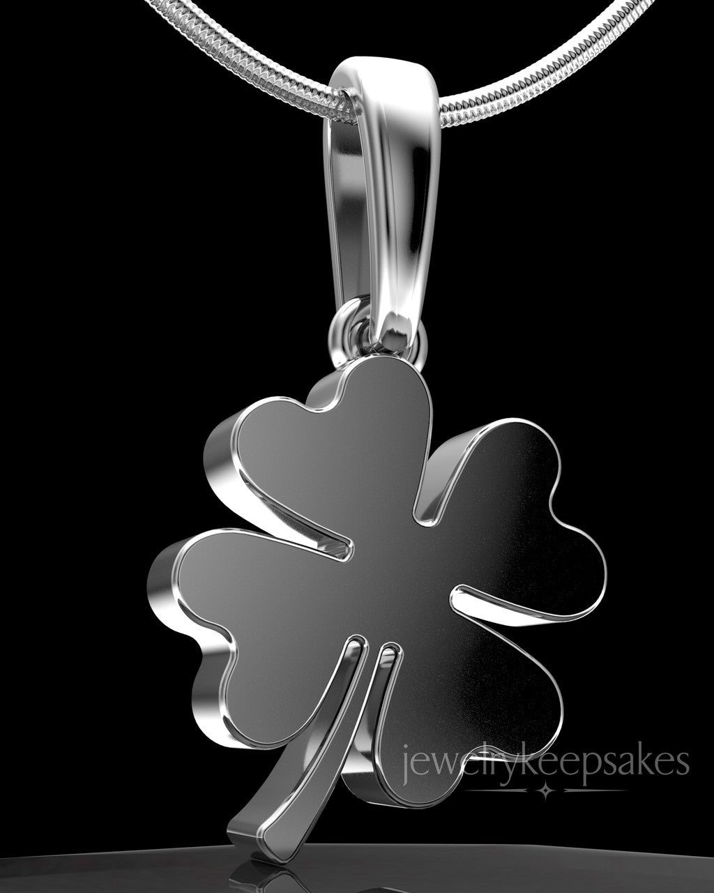 Sterling Silver My Lucky Clover Permanently Sealed Waterproof Keepsake Jewelry