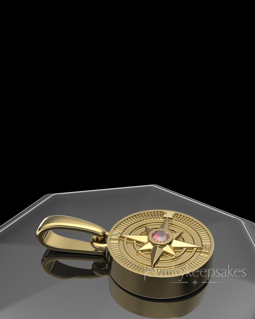 Gold Plated Compass Permanently Sealed Waterproof Keepsake Jewelry