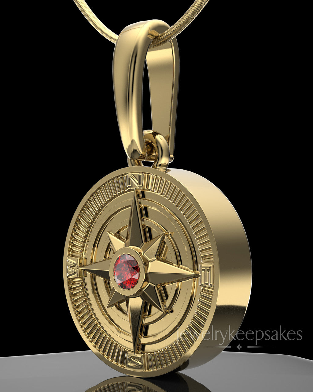 Gold Plated Compass Permanently Sealed Waterproof Keepsake Jewelry