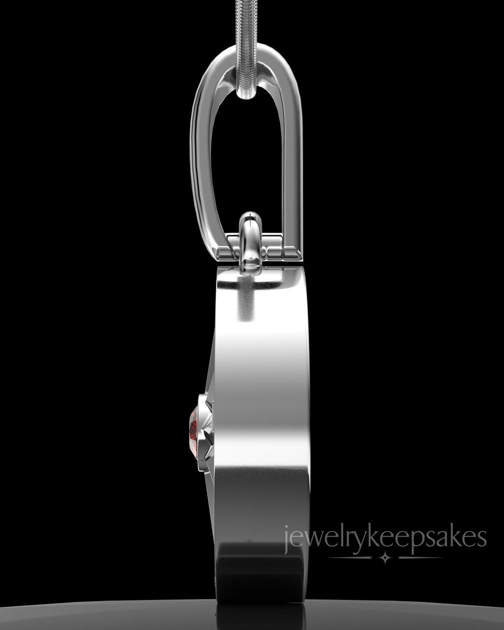 Solid 14K White Gold Compass Permanently Sealed Waterproof Keepsake Jewelry