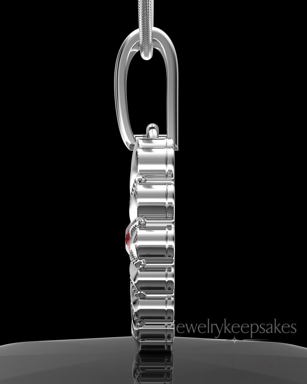 Sterling Silver Rodeo Birthstone Heart Permanently Sealed Waterproof Keepsake Jewelry