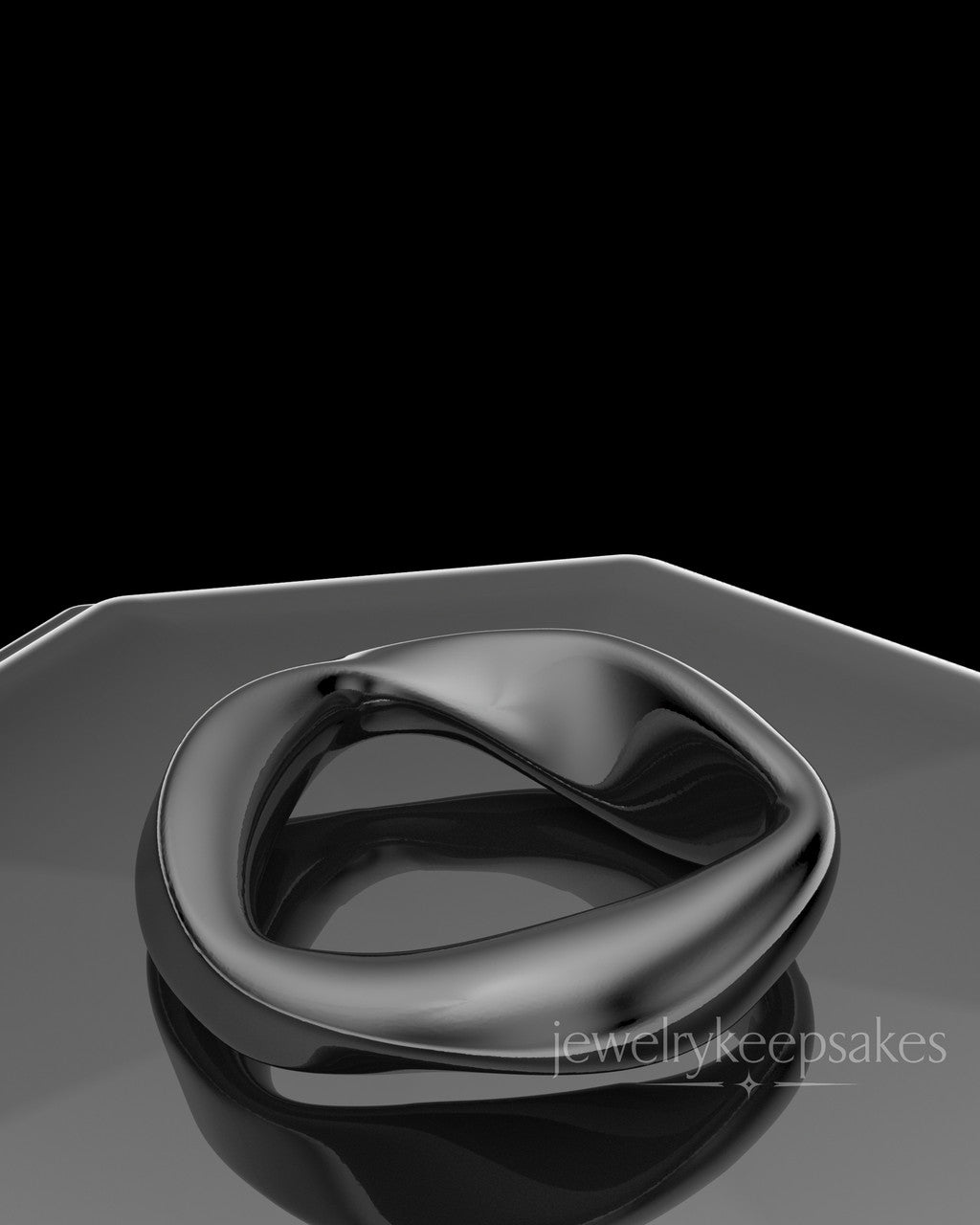 Black Plated Gentle Twist Permanently Sealed Waterproof Keepsake Jewelry