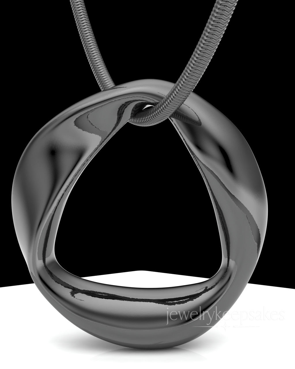 Black Plated Gentle Twist Permanently Sealed Waterproof Keepsake Jewelry