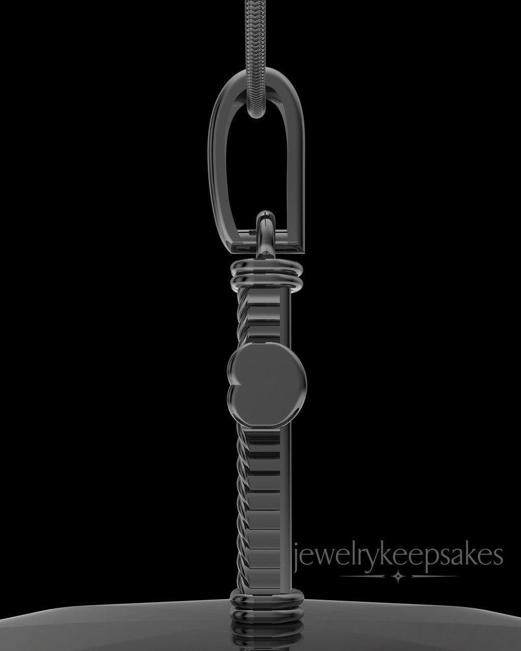 Black Plated Braided Cross Permanently Sealed Waterproof Keepsake Jewelry