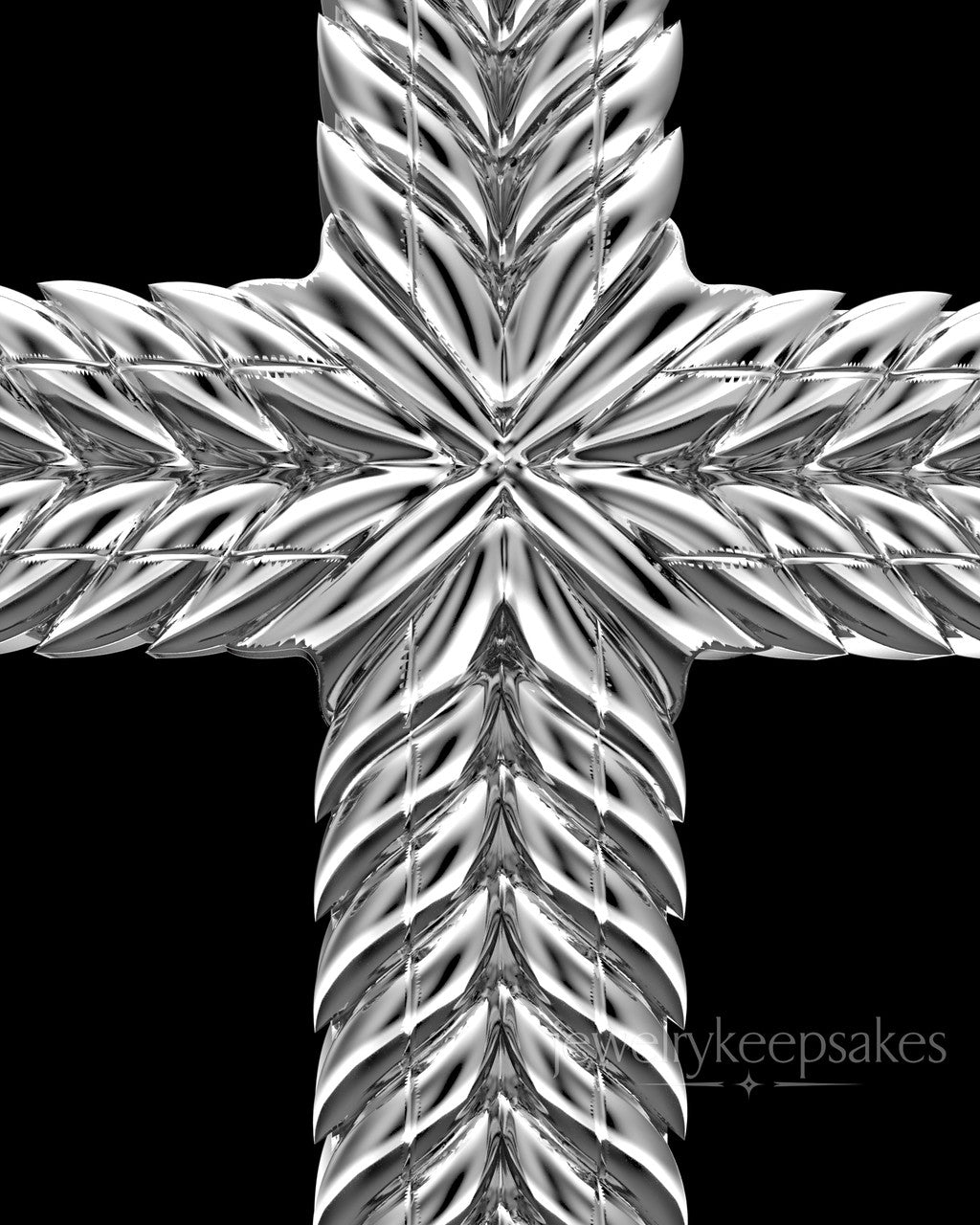 Sterling Silver Braided Cross Permanently Sealed Waterproof Keepsake Jewelry