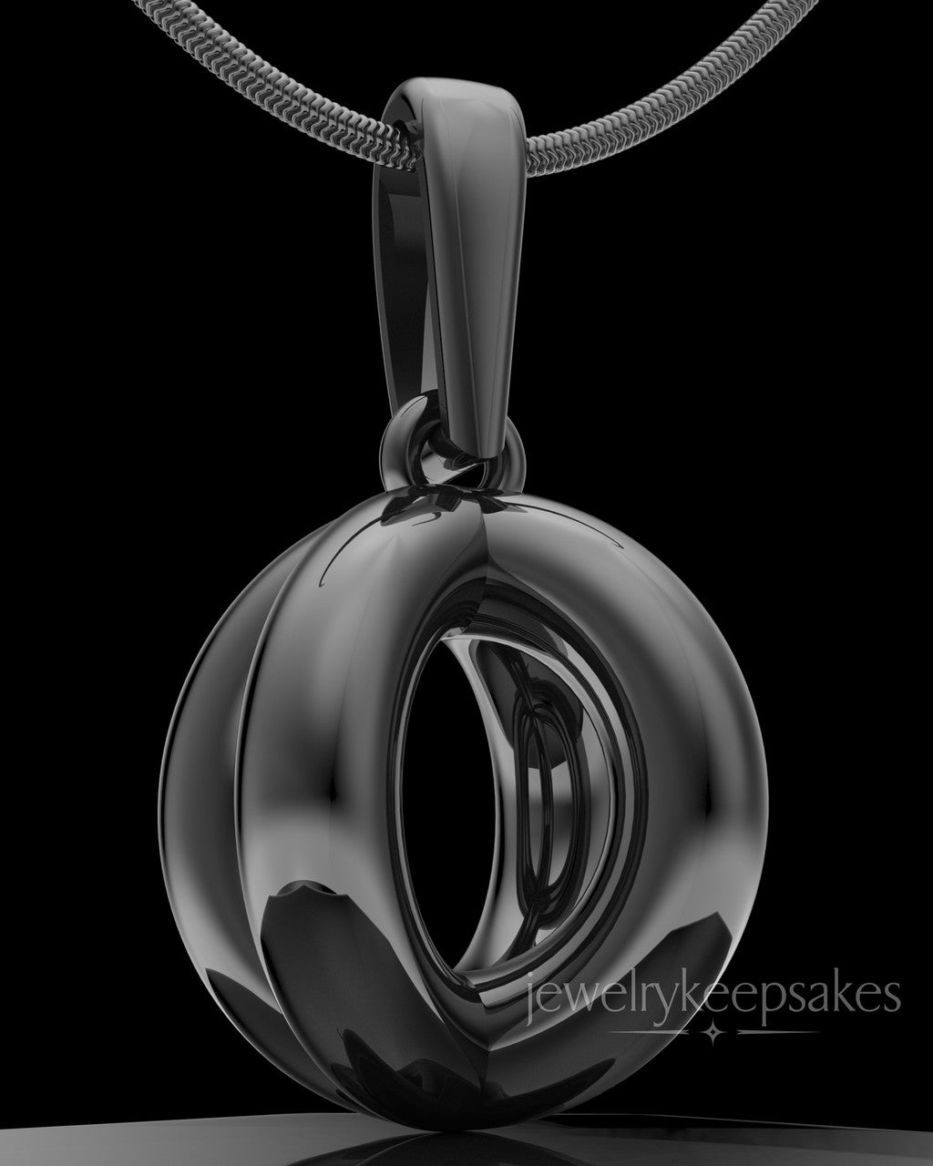 Black Plated Harmony Sphere Permanently Sealed Waterproof Keepsake Jewelry