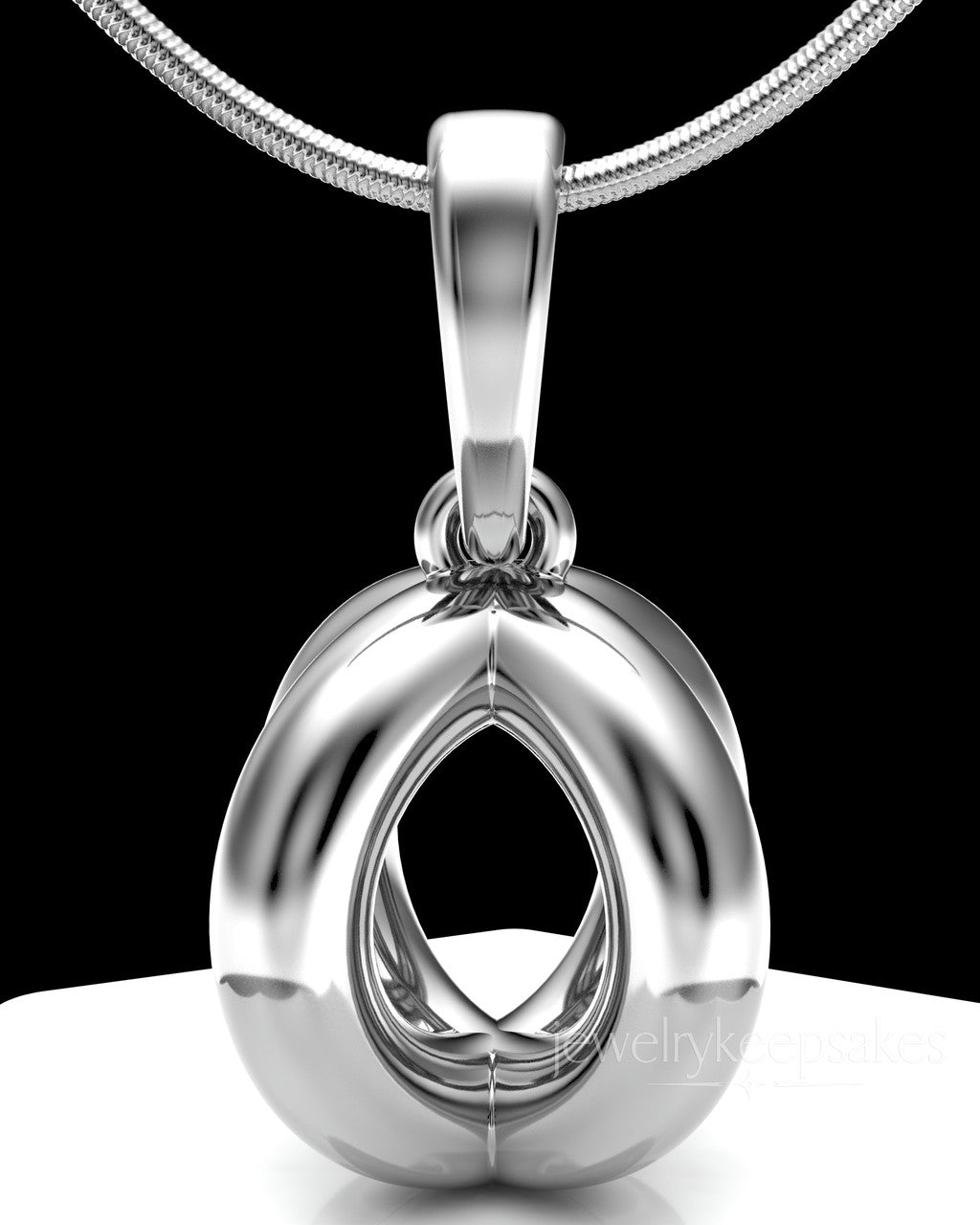 Solid 14k White Gold Harmony Sphere Permanently Sealed Waterproof Keepsake Jewelry