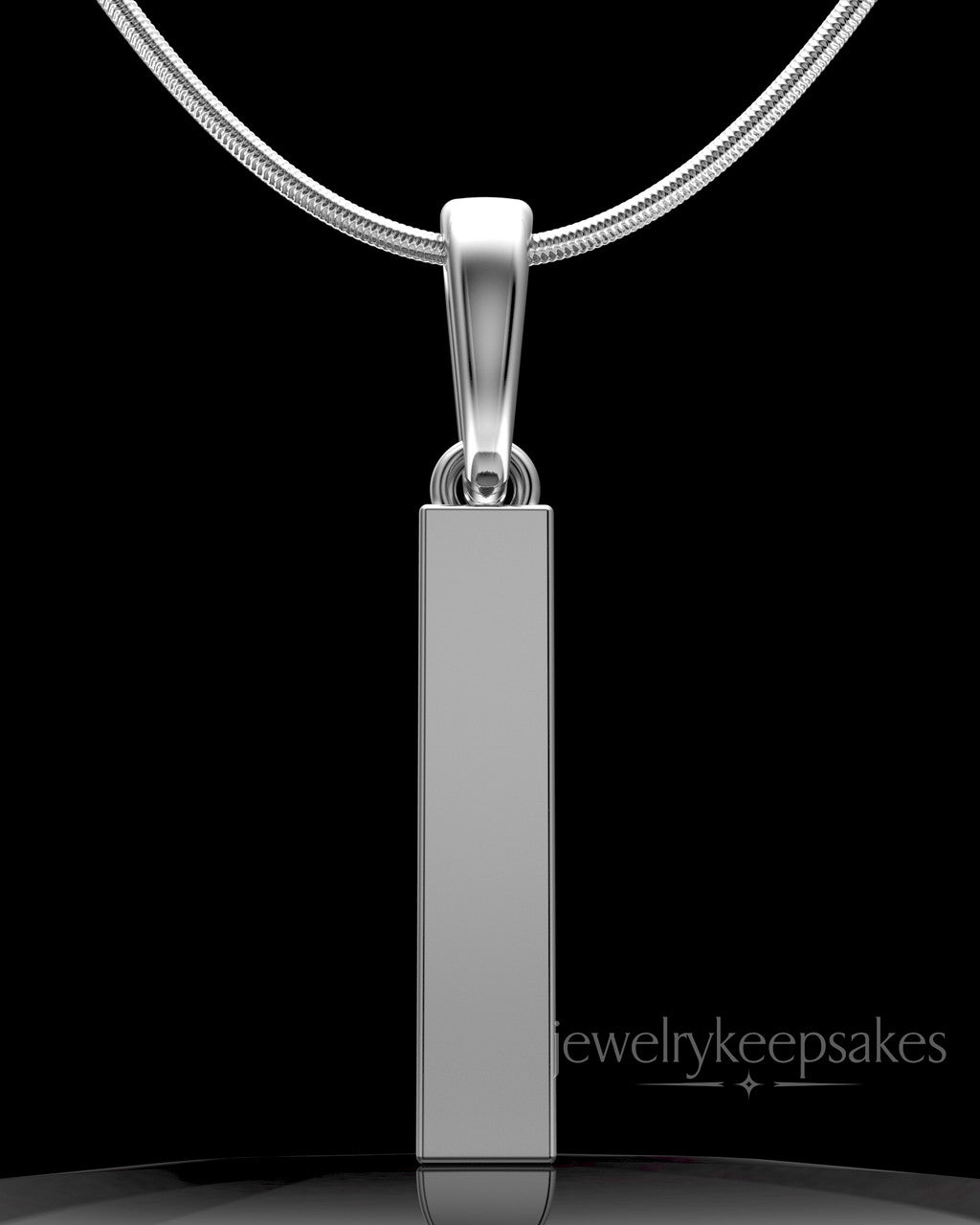 Solid 14k White Gold Steadfast Long Cylinder Permanently Sealed Waterproof Keepsake Jewelry