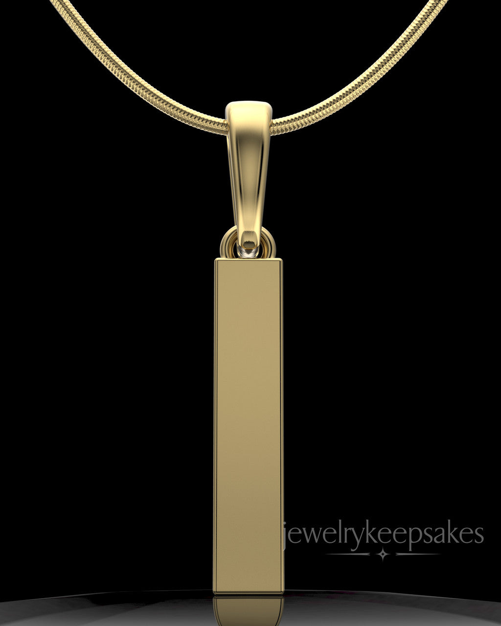 Gold Plated Steadfast Long Cylinder Permanently Sealed Waterproof Keepsake Jewelry