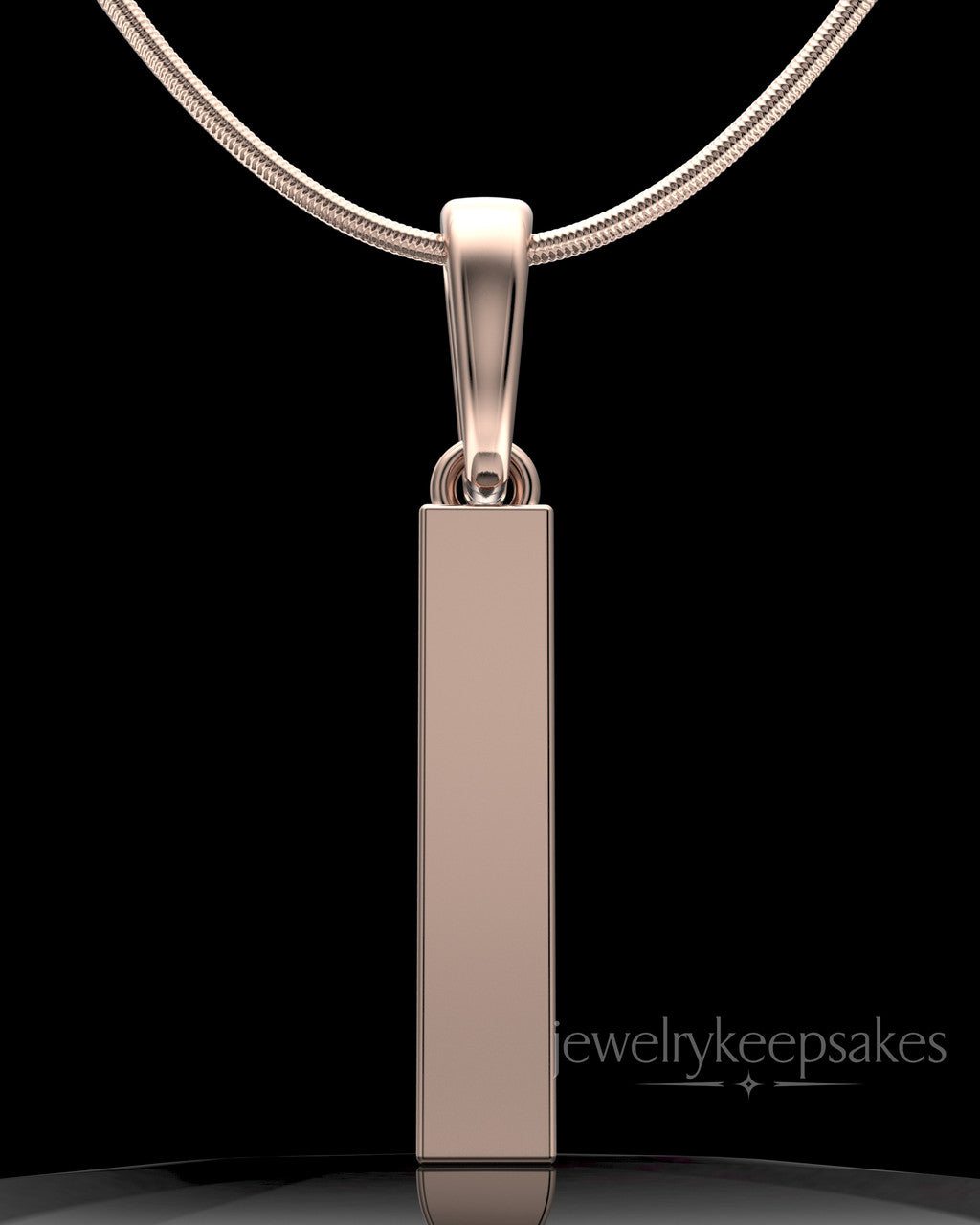 Rose Gold Plated Steadfast Long Cylinder Permanently Sealed Waterproof Keepsake Jewelry