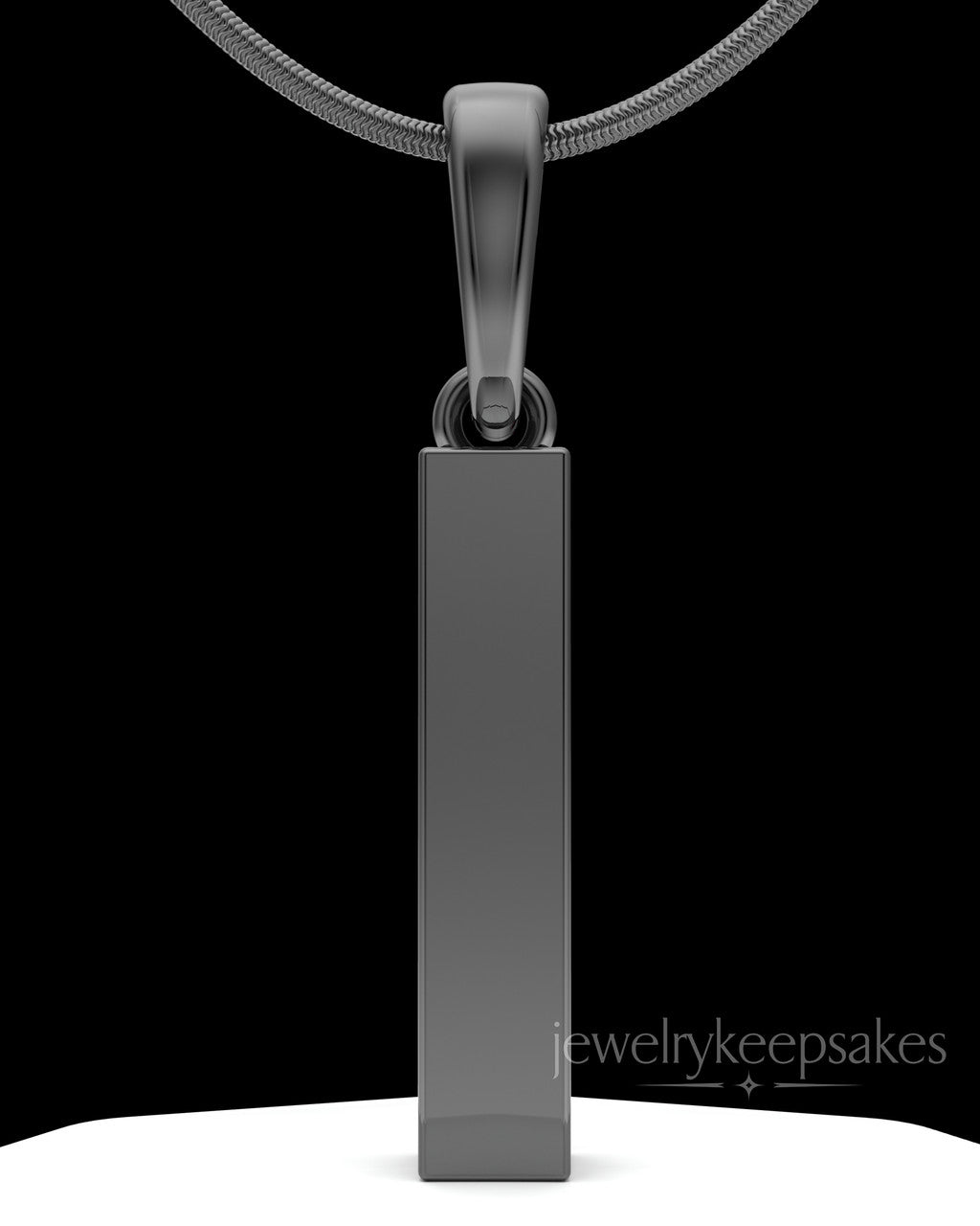 Black Plated Steadfast Long Cylinder Permanently Sealed Waterproof Keepsake Jewelry