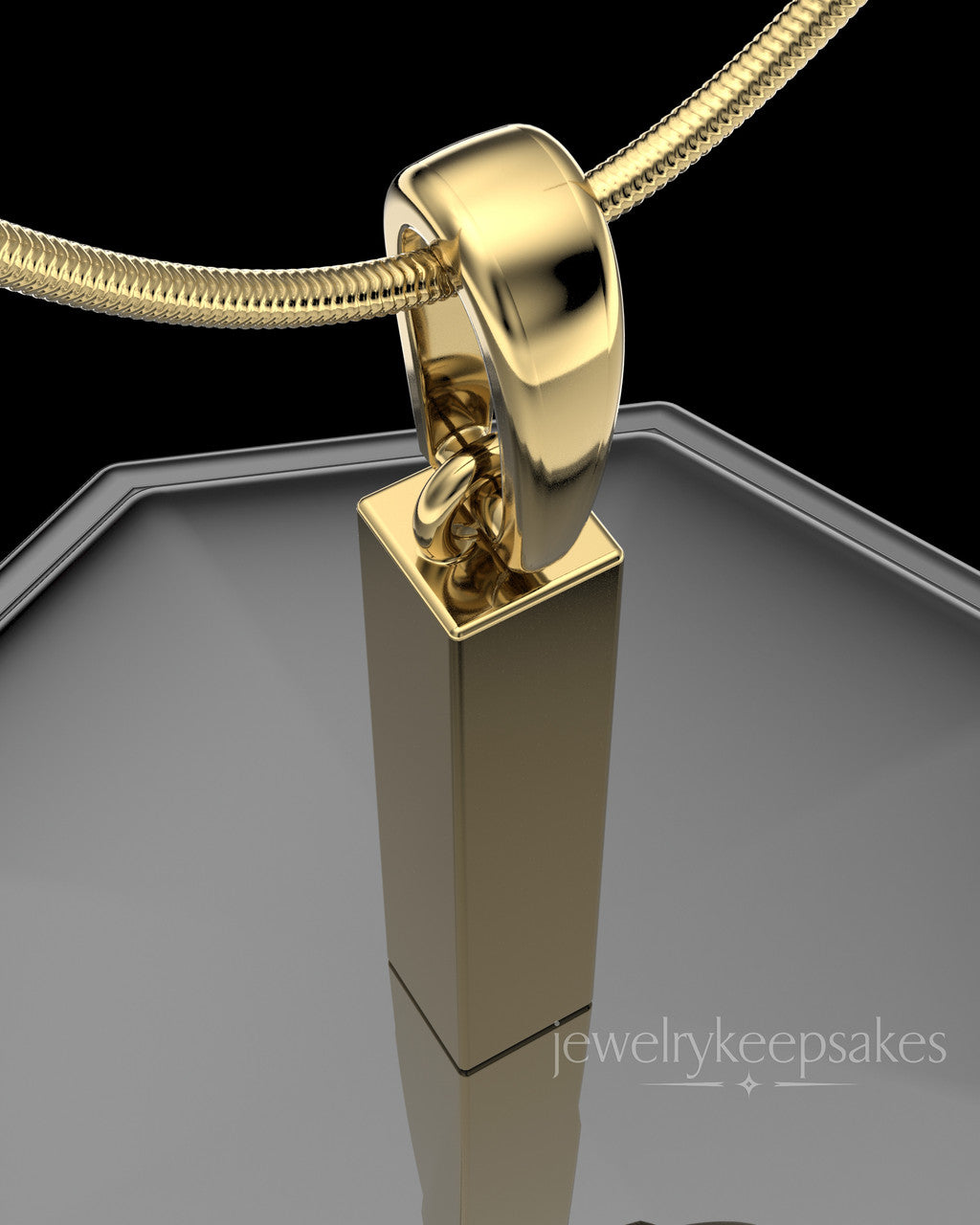 Gold Plated Steadfast Long Cylinder Permanently Sealed Waterproof Keepsake Jewelry