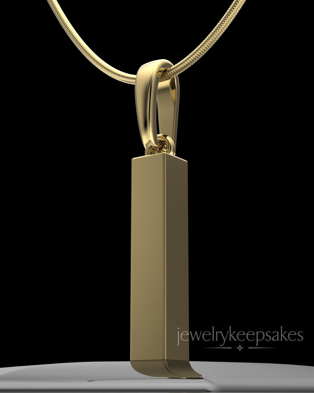Gold Plated Steadfast Long Cylinder Permanently Sealed Waterproof Keepsake Jewelry