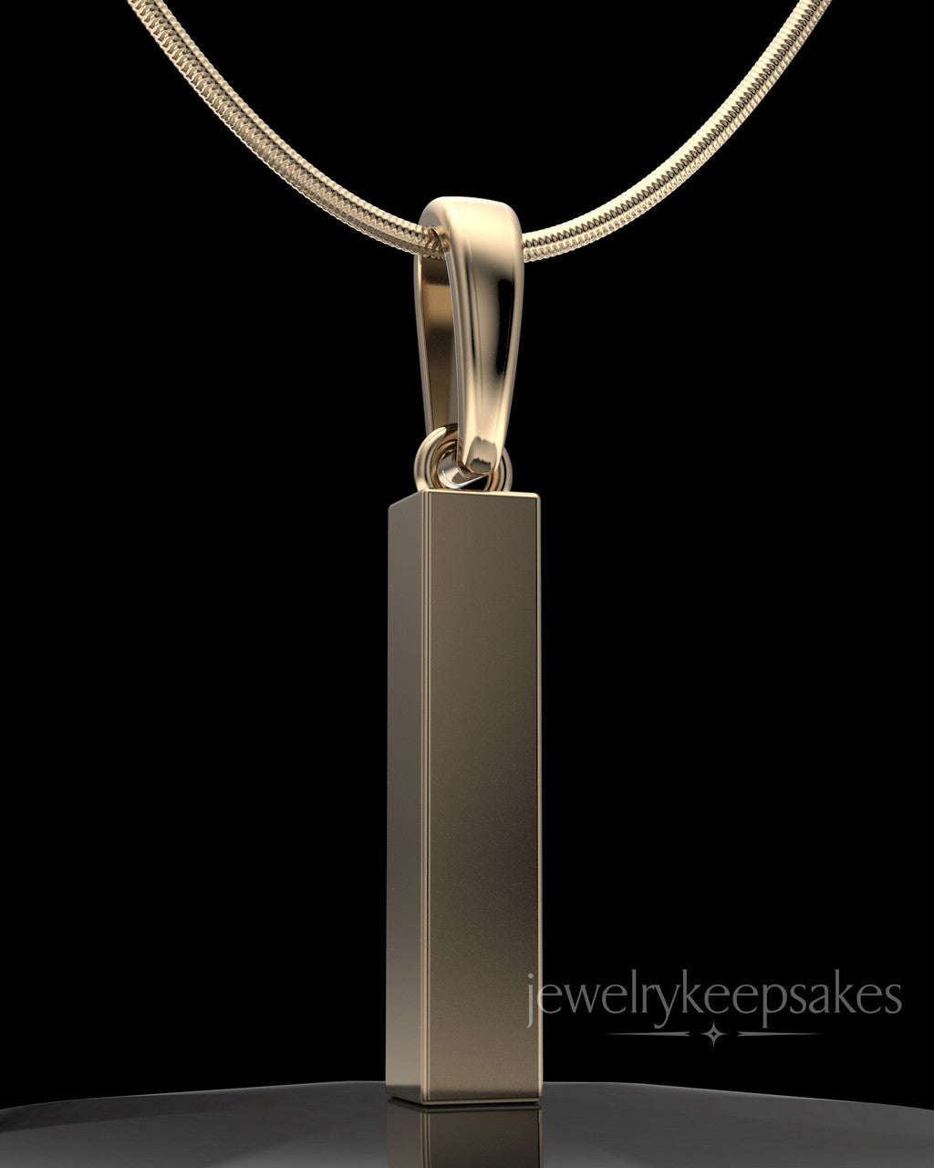Solid 14k Gold Steadfast Long Cylinder Permanently Sealed Waterproof Keepsake Jewelry