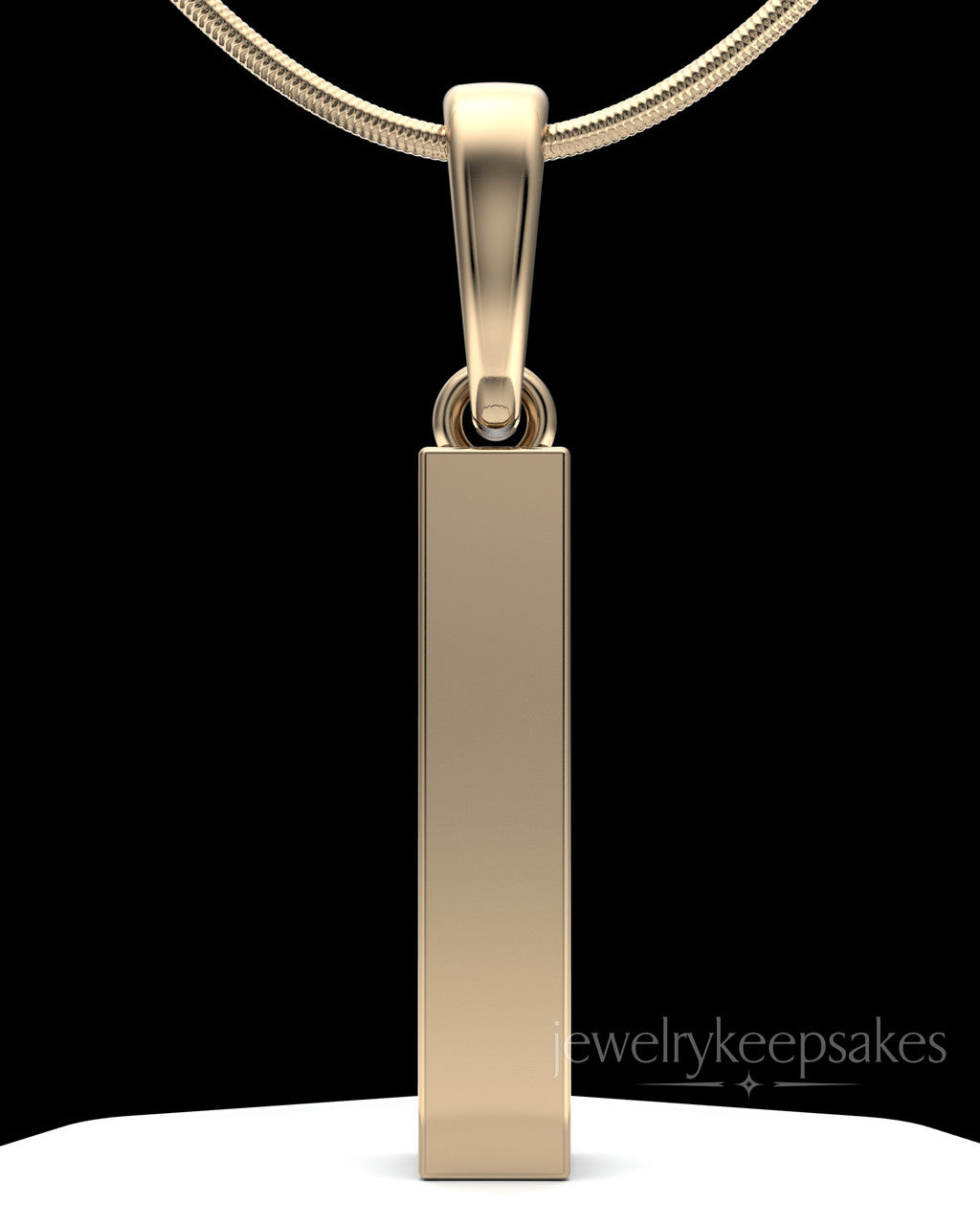 Solid 14k Gold Steadfast Long Cylinder Permanently Sealed Waterproof Keepsake Jewelry