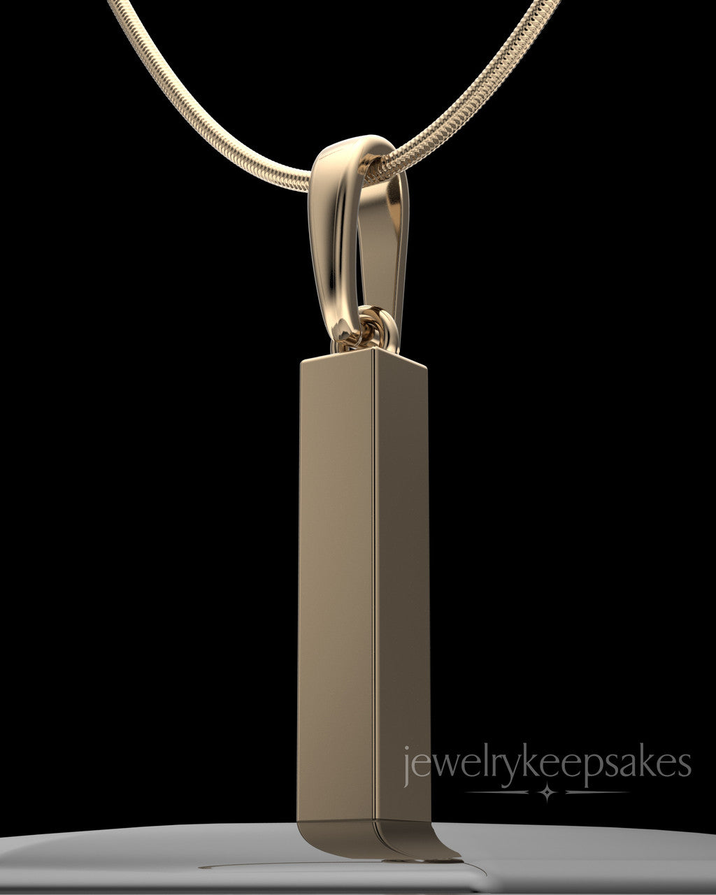 Solid 14k Gold Steadfast Long Cylinder Permanently Sealed Waterproof Keepsake Jewelry