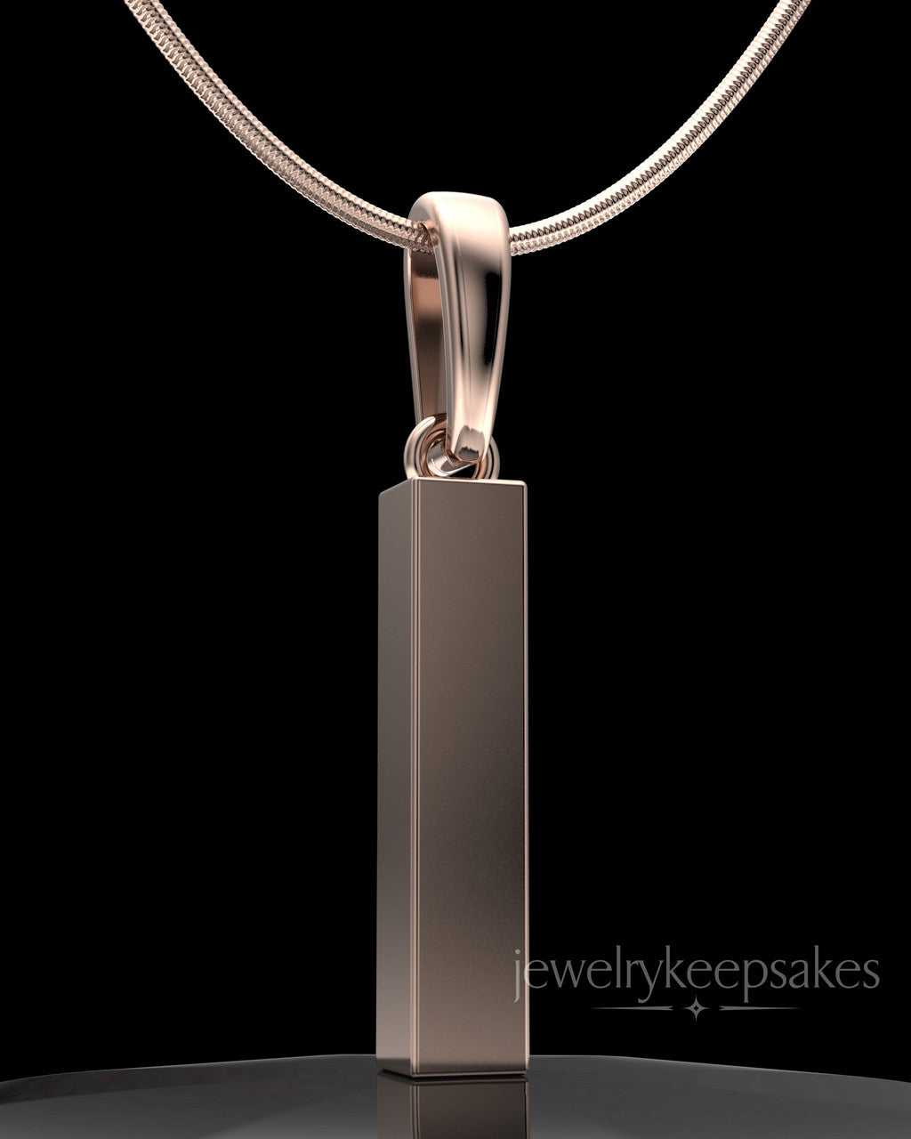 Rose Gold Plated Steadfast Long Cylinder Permanently Sealed Waterproof Keepsake Jewelry