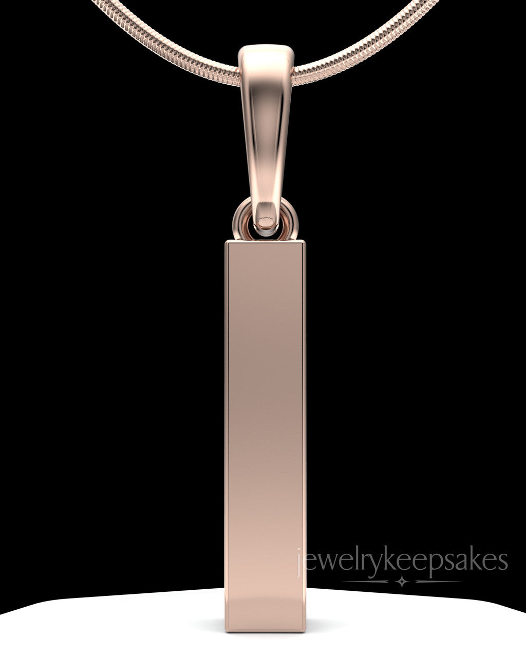 Rose Gold Plated Steadfast Long Cylinder Permanently Sealed Waterproof Keepsake Jewelry