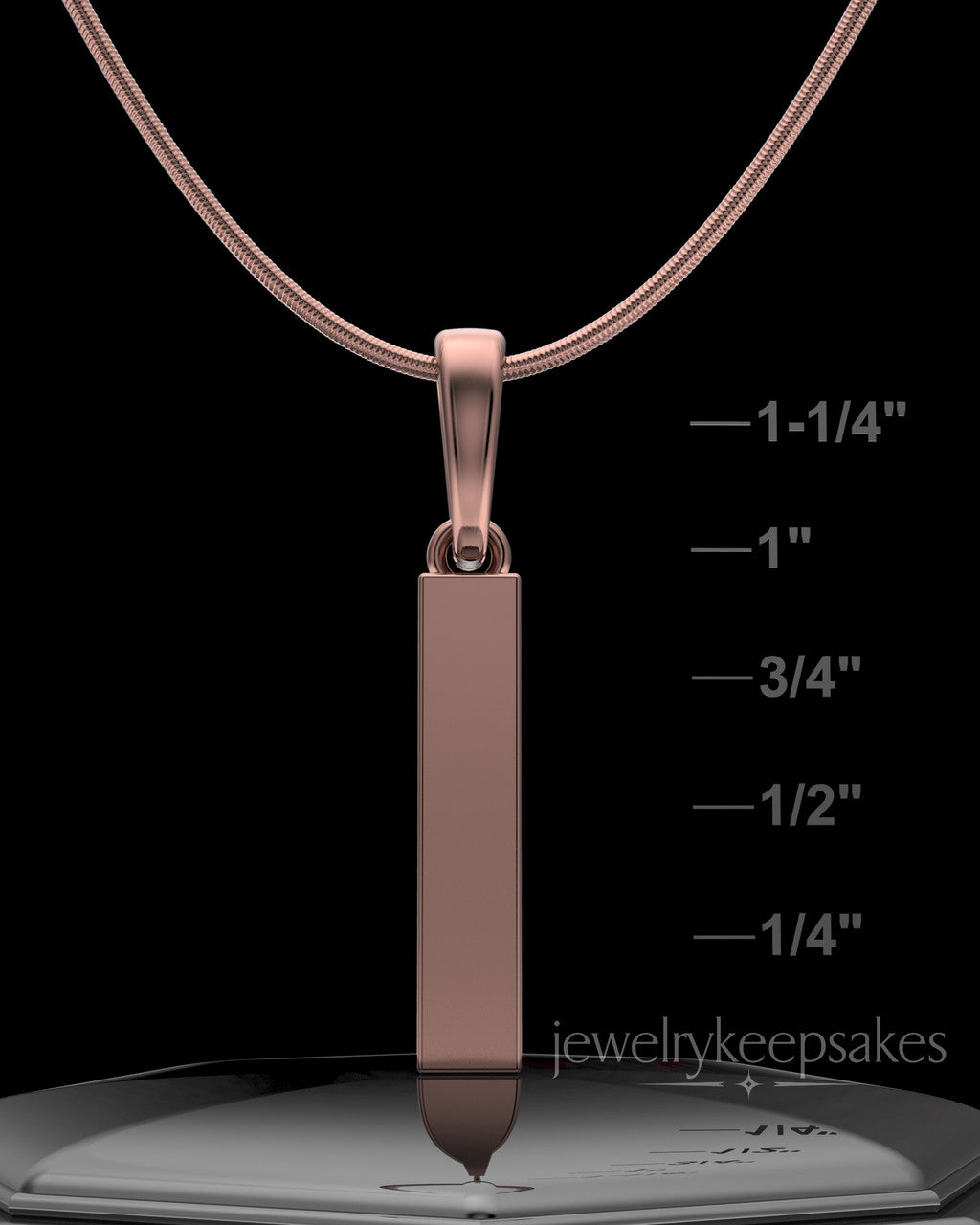 Rose Gold Plated Steadfast Long Cylinder Permanently Sealed Waterproof Keepsake Jewelry