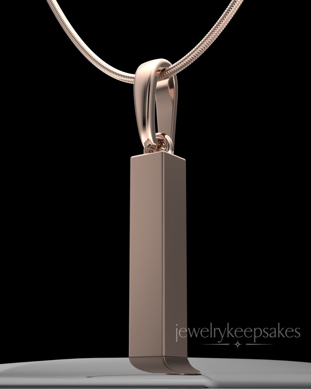 Rose Gold Plated Steadfast Long Cylinder Permanently Sealed Waterproof Keepsake Jewelry