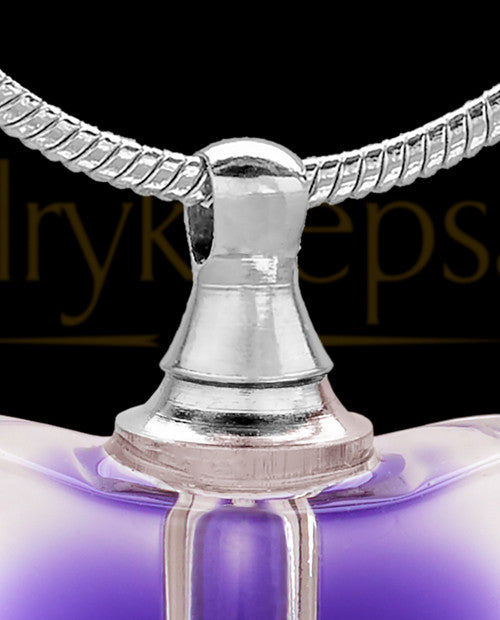 Violet Beating Heart Glass Memorial Jewelry