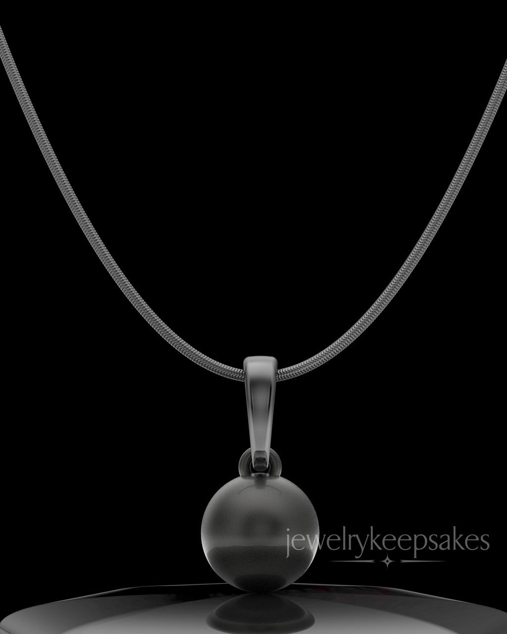 Black Plated Spherical Permanently Sealed Waterproof Keepsake Jewelry
