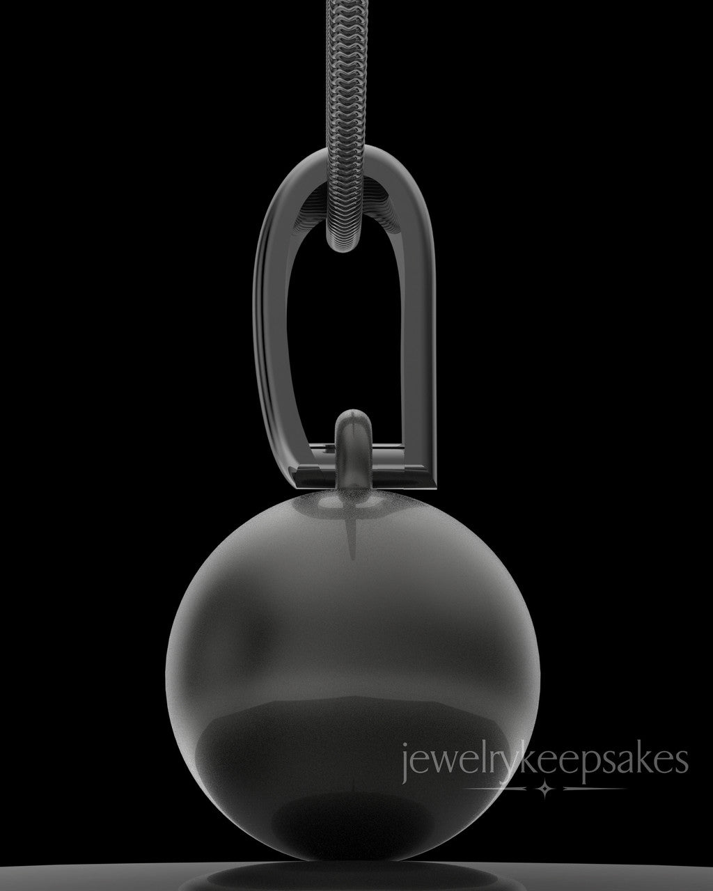 Black Plated Spherical Permanently Sealed Waterproof Keepsake Jewelry