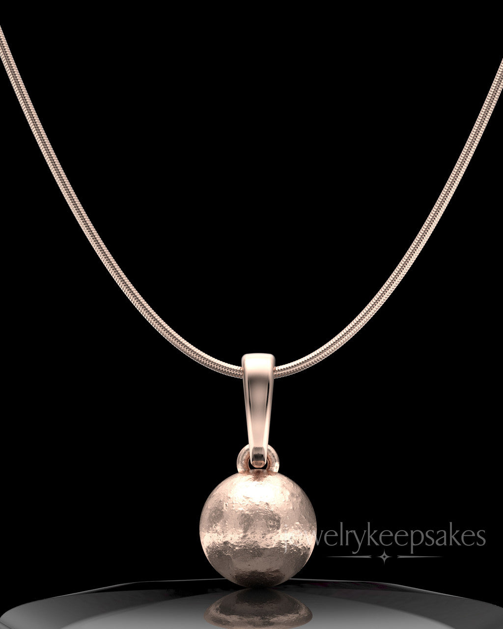 Rose Gold Plated Spherical Permanently Sealed Waterproof Keepsake Jewelry
