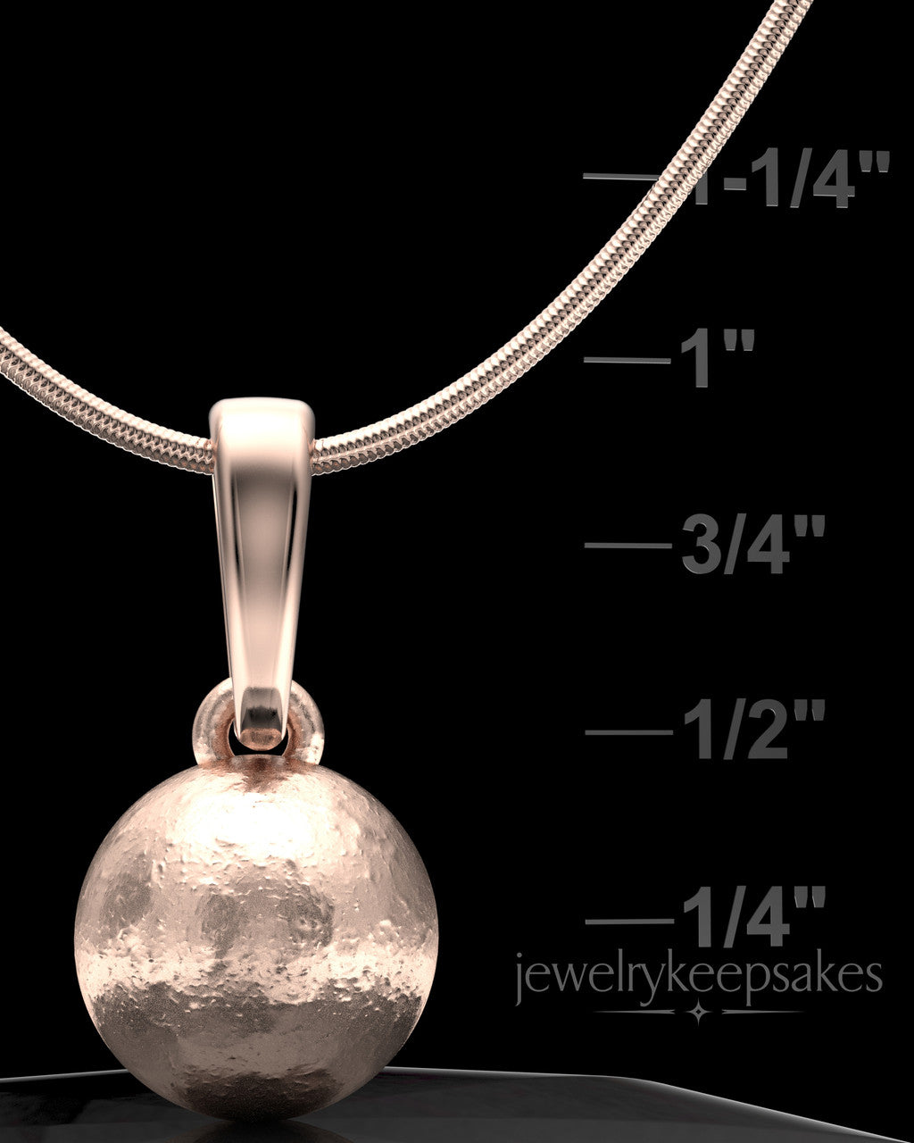 Rose Gold Plated Spherical Permanently Sealed Waterproof Keepsake Jewelry