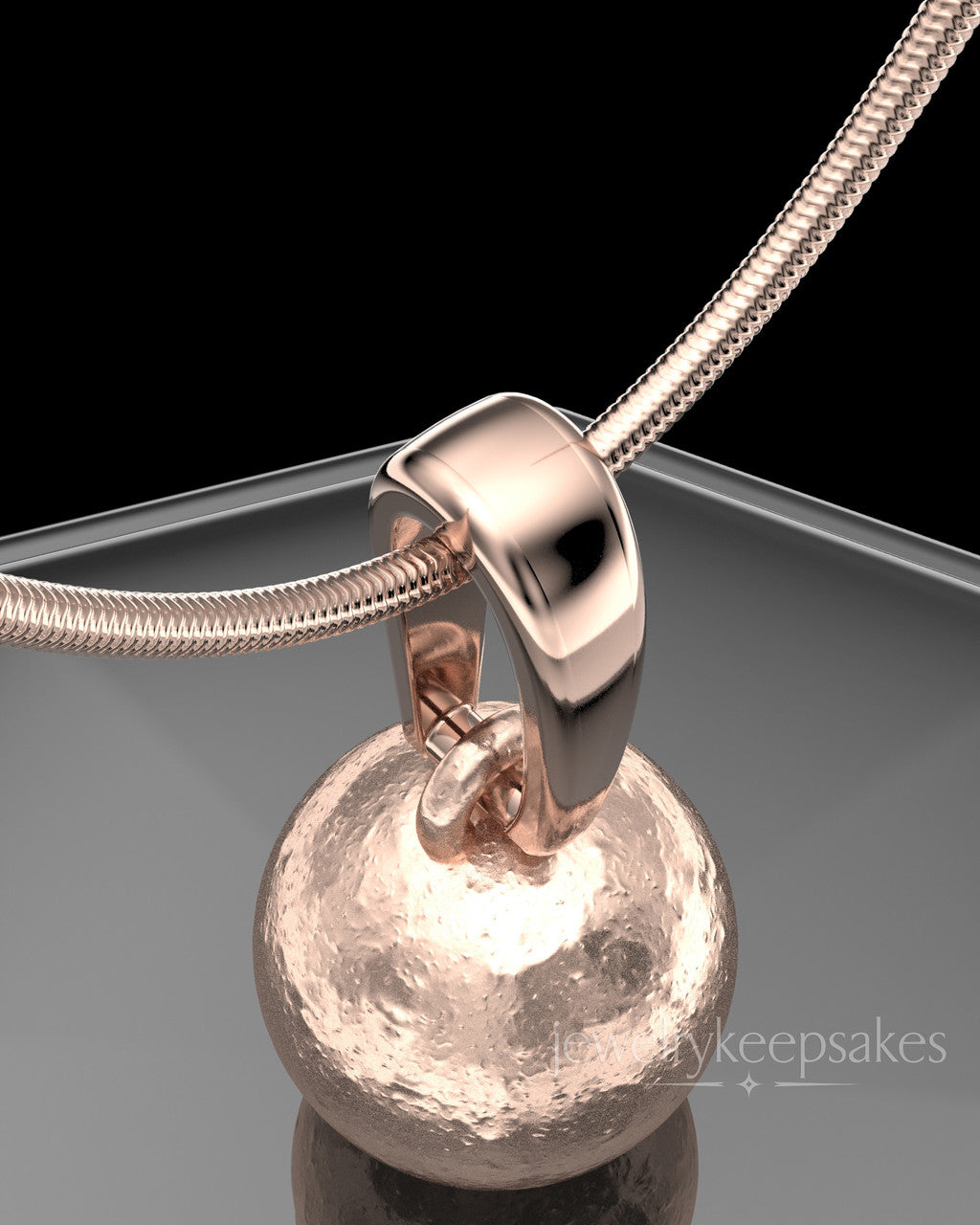 Rose Gold Plated Spherical Permanently Sealed Waterproof Keepsake Jewelry