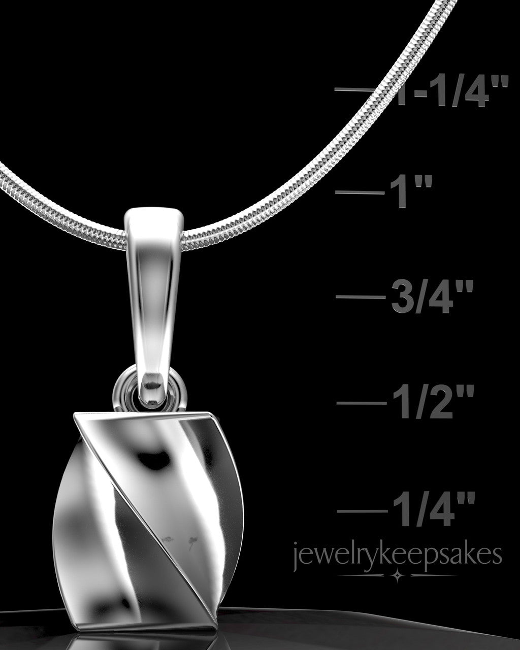Sterling Silver Twisted Rectangle Permanently Sealed Waterproof Keepsake Jewelry