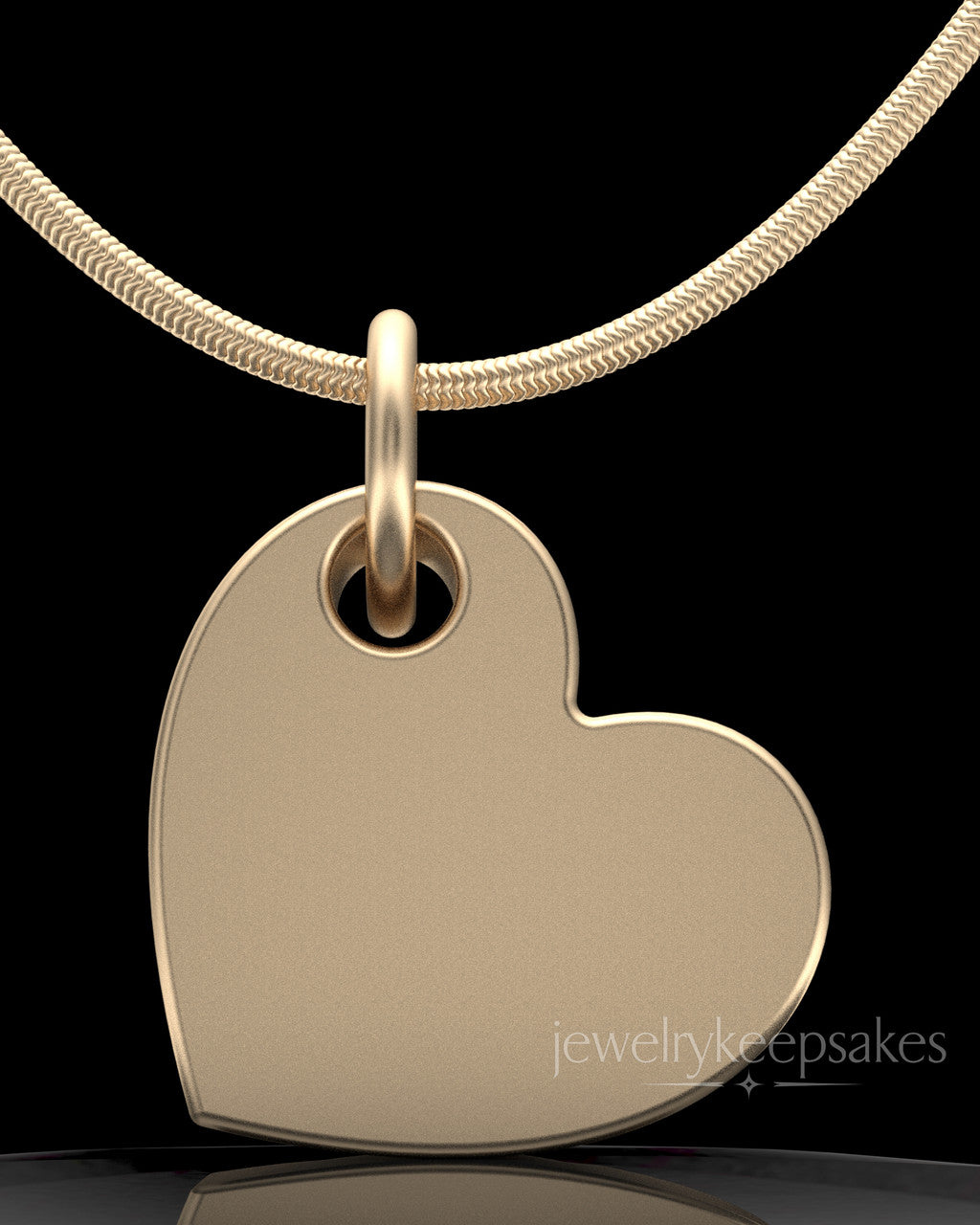 Solid 14k Gold Angled Heart Permanently Sealed Waterproof Keepsake Jewelry