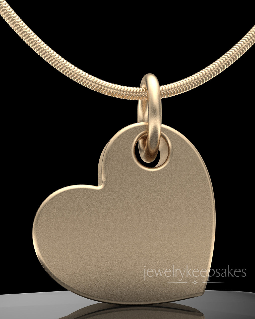 Solid 14k Gold Angled Heart Permanently Sealed Waterproof Keepsake Jewelry