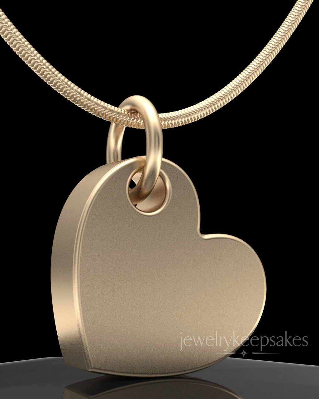 Solid 14k Gold Angled Heart Permanently Sealed Waterproof Keepsake Jewelry