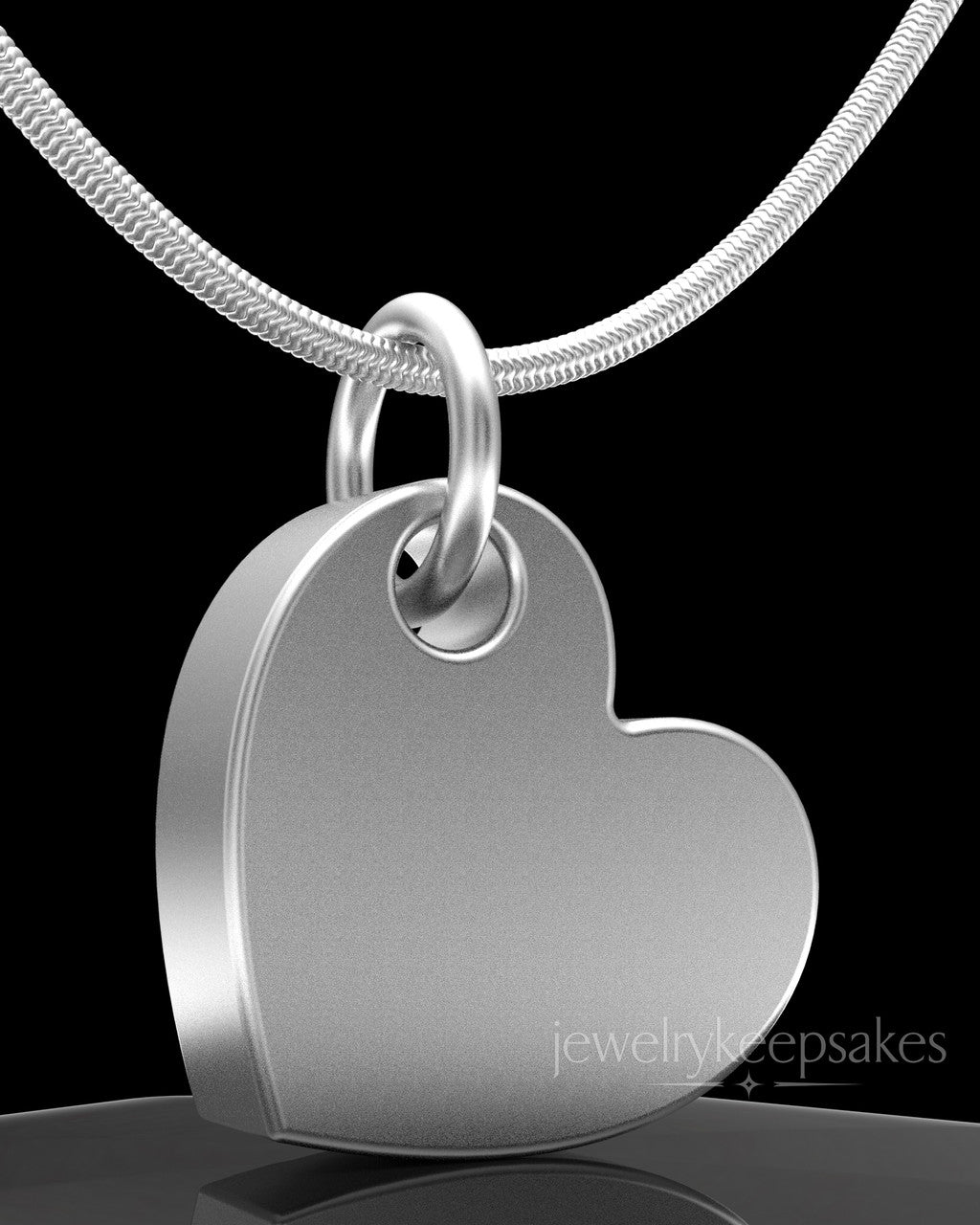 Sterling Silver Angled Heart Permanently Sealed Waterproof Keepsake Jewelry