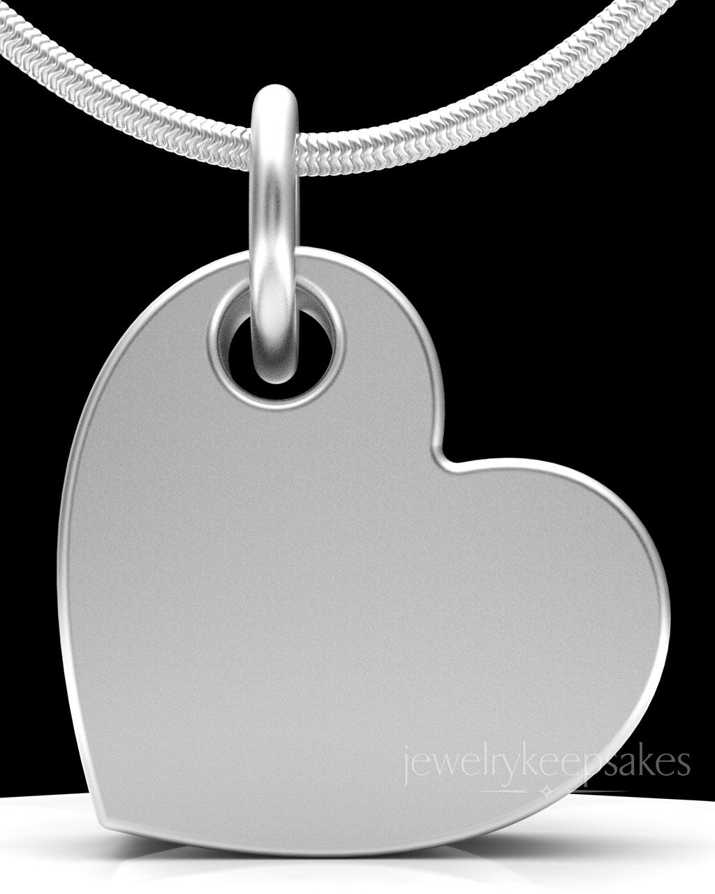 Sterling Silver Angled Heart Permanently Sealed Waterproof Keepsake Jewelry