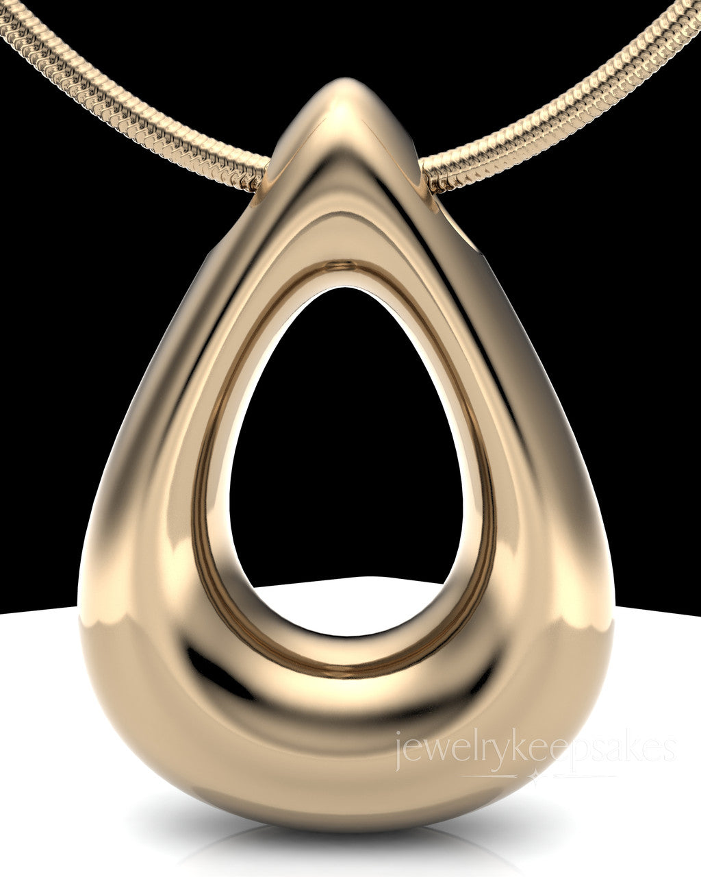 Solid 14k Gold Permanently Sealed Teardrop Waterproof Keepsake Jewelry