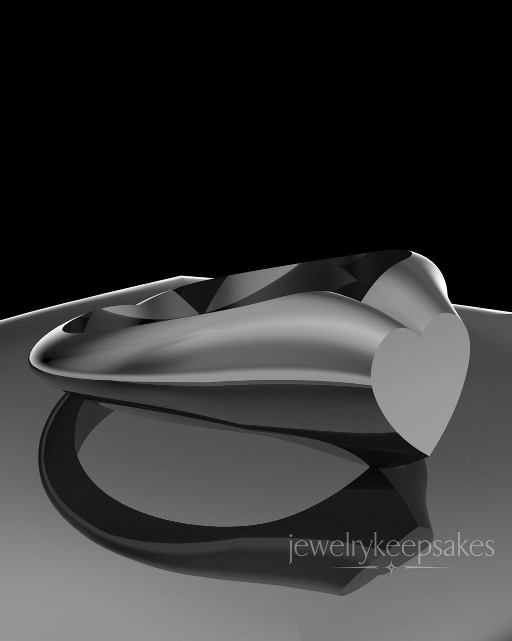 Black Signet Permanently Sealed Waterproof Cremation Ring