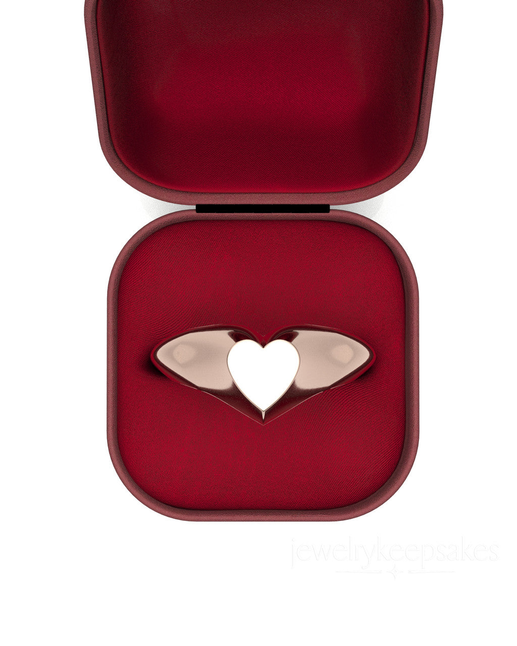 Solid 14K Rose Gold Signet Permanently Sealed Waterproof Cremation Ring