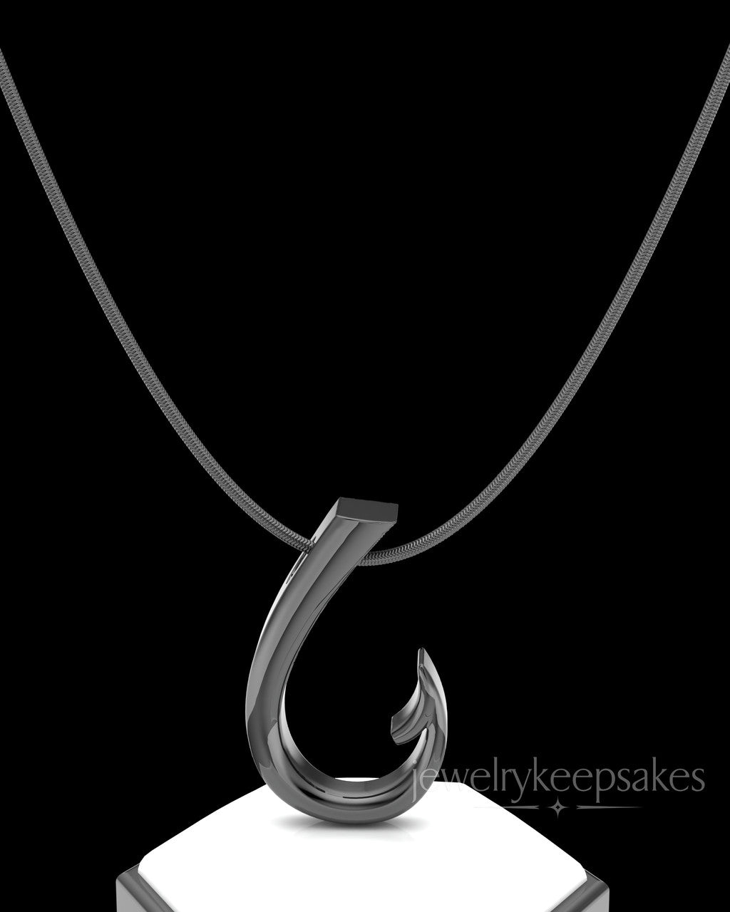 Black Plated Hook Permanently Sealed Waterproof Cremation Pendant