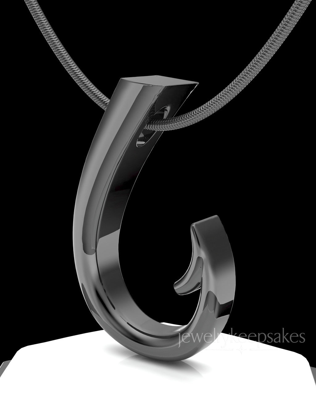 Black Plated Hook Permanently Sealed Waterproof Cremation Pendant