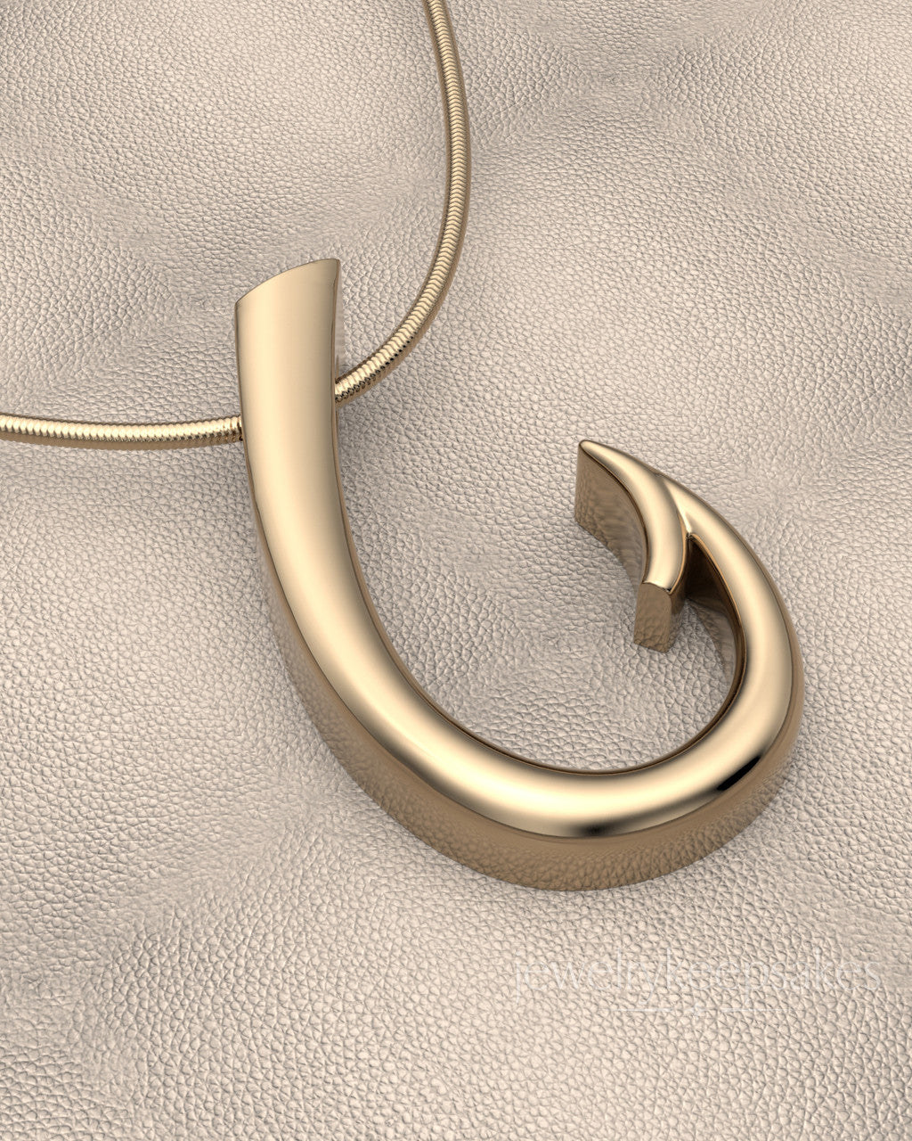 Solid 14k Gold Hook Permanently Sealed Waterproof Cremation Pendant