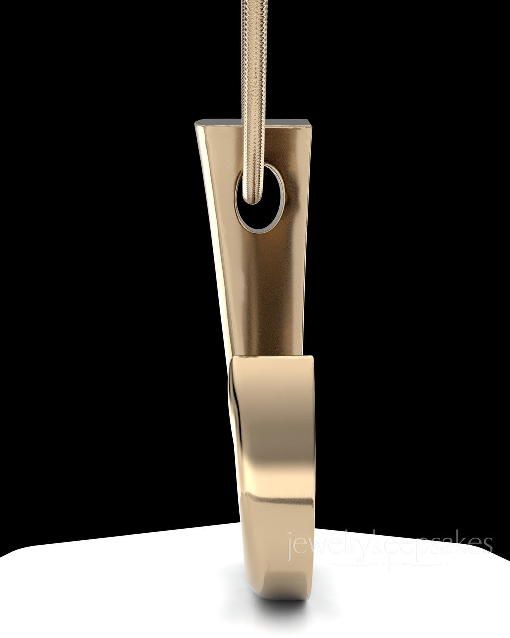 Solid 14k Gold Hook Permanently Sealed Waterproof Cremation Pendant