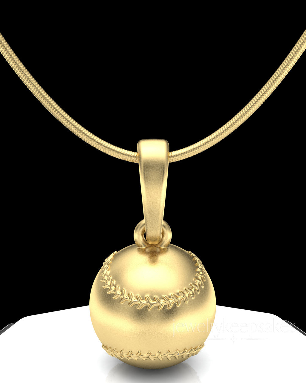 Gold Plated Baseball Permanently Sealed Waterproof Cremation Pendant