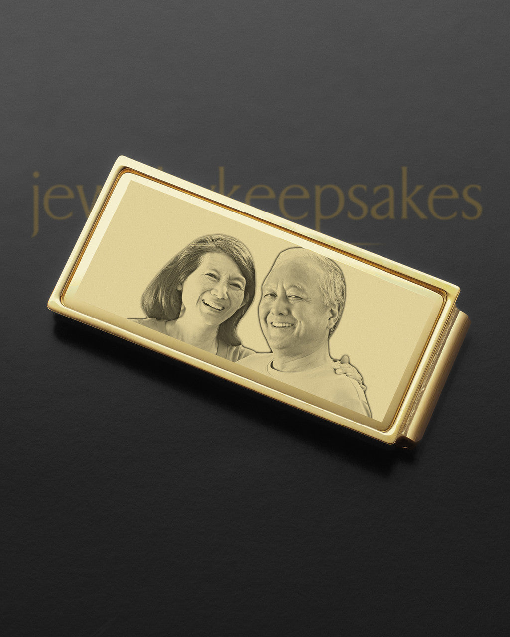 Gold on Gold Photo Engraved Money Clip