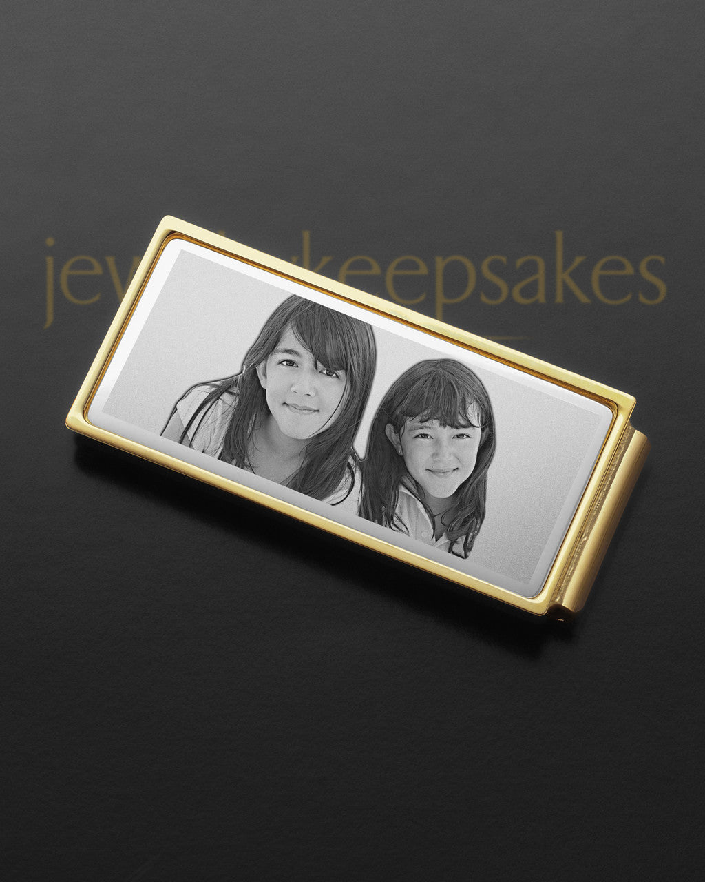 Silver on Gold Photo Engraved Money Clip
