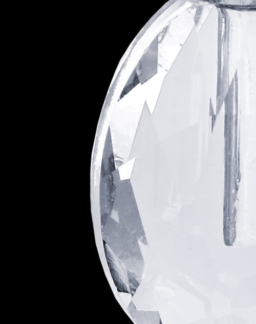 Clear Etched Glass Sphere Cremation Jewelry