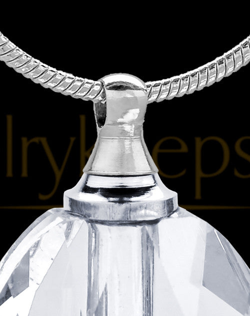 Clear Etched Glass Sphere Cremation Jewelry